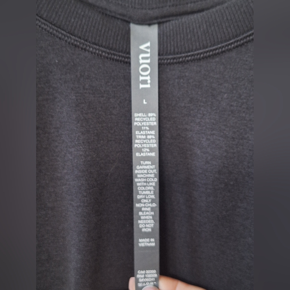 VUORI Halo Crew Pullover Black Activewear Yoga Women’s Size L - Picture 2 of 5